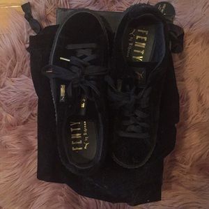 Puma X Rihanna fenty black velvet creepers